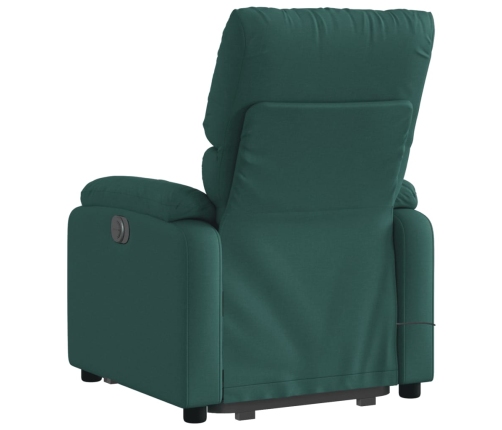 Silla de masaje reclinable de pie de tela verde oscura