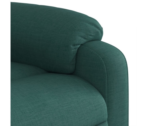 Silla de masaje reclinable de pie de tela verde oscura