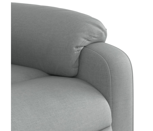 Sillón eléctrico reclinable elevable de tela gris claro