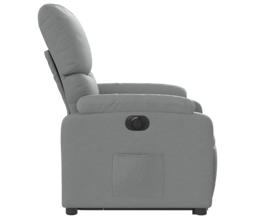 Sillón eléctrico reclinable elevable de tela gris claro