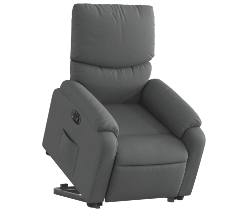 Sillón eléctrico reclinable elevable de tela gris oscuro