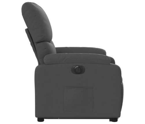 Sillón eléctrico reclinable elevable de tela gris oscuro