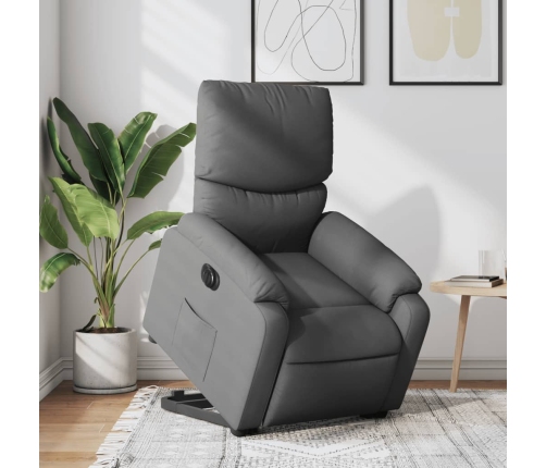 Sillón eléctrico reclinable elevable de tela gris oscuro