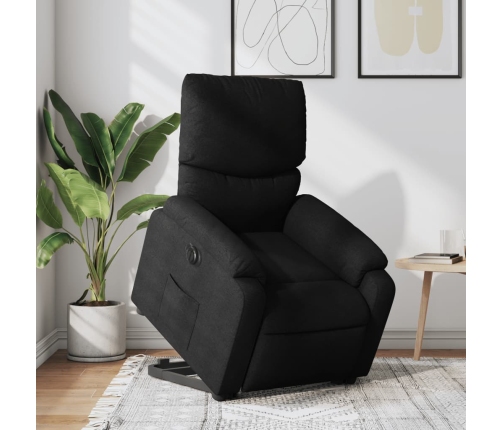 Sillón eléctrico reclinable elevable de tela negro