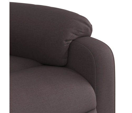 Sillón eléctrico reclinable elevable de tela marrón oscuro