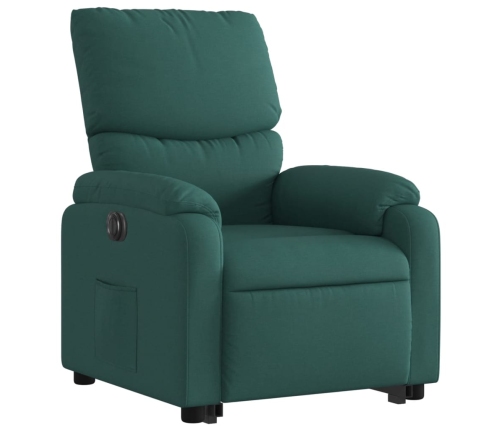 Sillón eléctrico reclinable elevable de tela verde oscuro