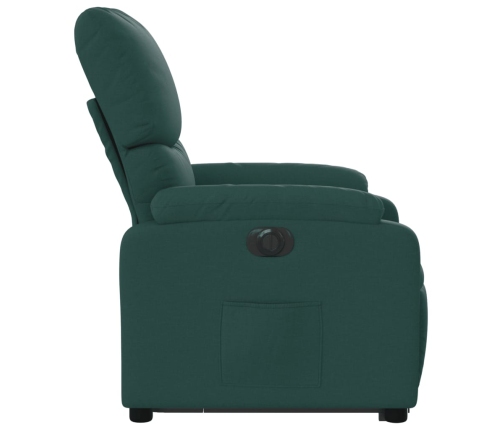 Sillón eléctrico reclinable elevable de tela verde oscuro