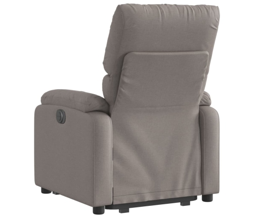 Sillón eléctrico reclinable elevable de tela gris taupe