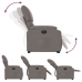 Sillón eléctrico reclinable elevable de tela gris taupe