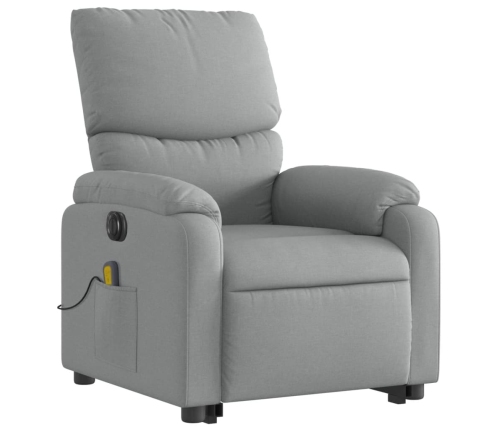 Sillón de masaje eléctrico reclinable elevable tela gris claro