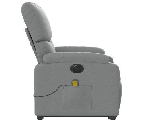 Sillón de masaje eléctrico reclinable elevable tela gris claro