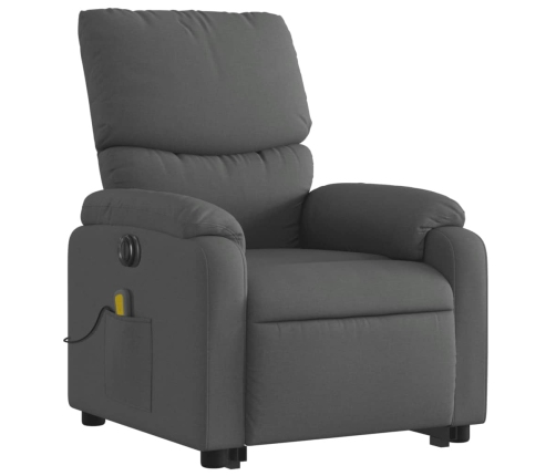 Sillón de masaje eléctrico reclinable elevable tela gris oscuro