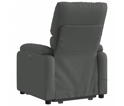 Sillón de masaje eléctrico reclinable elevable tela gris oscuro