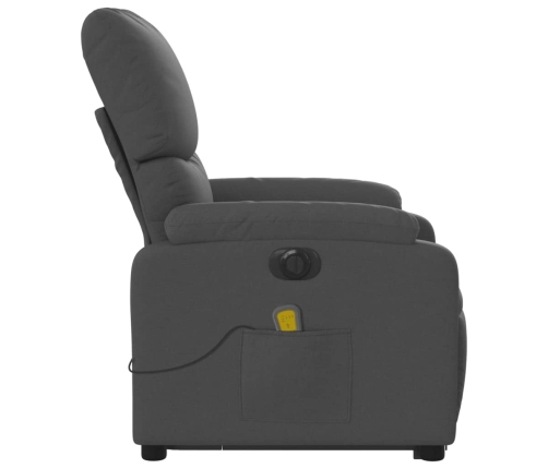 Sillón de masaje eléctrico reclinable elevable tela gris oscuro