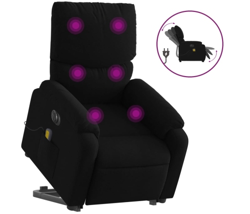 Sillón de masaje eléctrico reclinable elevable tela negro