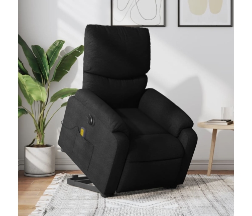 Sillón de masaje eléctrico reclinable elevable tela negro