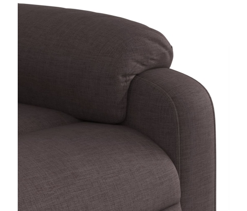 Sillón masaje eléctrico reclinable elevable tela marrón oscuro