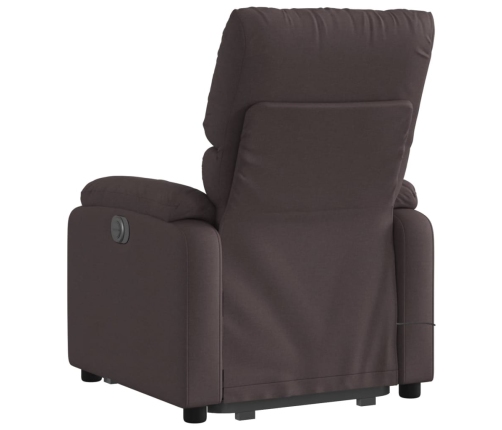 Sillón masaje eléctrico reclinable elevable tela marrón oscuro