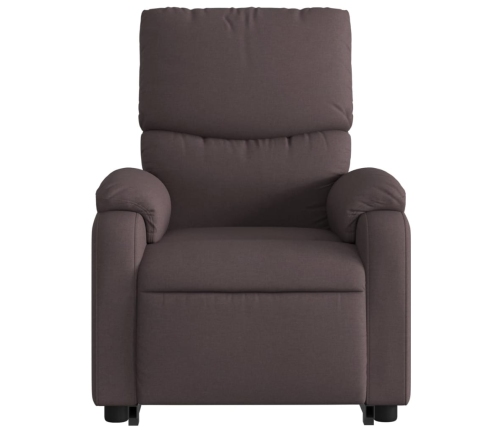 Sillón masaje eléctrico reclinable elevable tela marrón oscuro