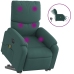 Sillón masaje eléctrico reclinable elevable tela verde oscuro