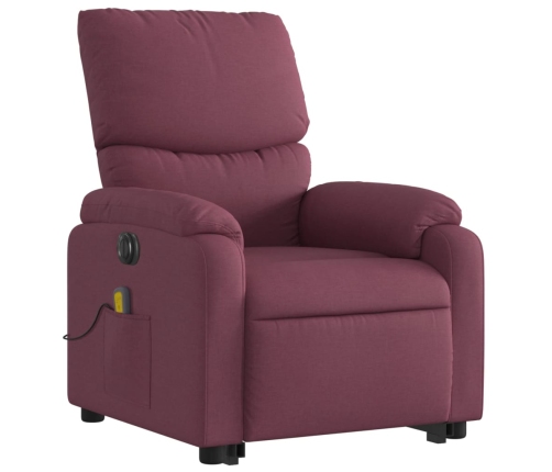 Sillón de masaje eléctrico reclinable elevable tela morado