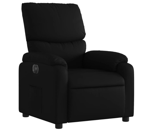 Sillón reclinable eléctrico de cuero sintético negro