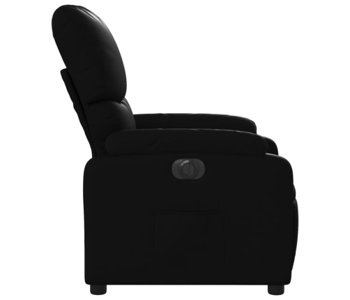 Sillón reclinable eléctrico de cuero sintético negro