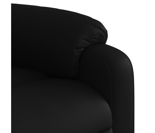 Sillón reclinable eléctrico de cuero sintético negro