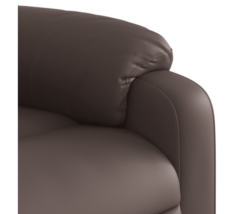 Sillón reclinable eléctrico de cuero sintético marrón