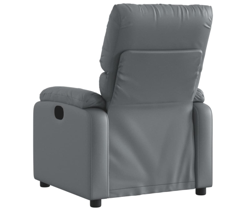 Sillón reclinable eléctrico de cuero sintético gris