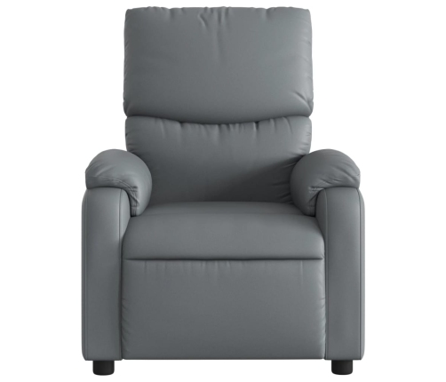 Sillón reclinable eléctrico de cuero sintético gris