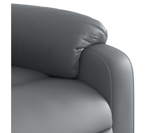 Sillón reclinable eléctrico de cuero sintético gris