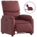 Sillón reclinable eléctrico de cuero sintético rojo tinto