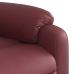 Sillón reclinable eléctrico de cuero sintético rojo tinto