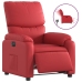 Sillón reclinable eléctrico de cuero sintético rojo