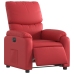 Sillón reclinable eléctrico de cuero sintético rojo