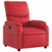 Sillón reclinable eléctrico de cuero sintético rojo