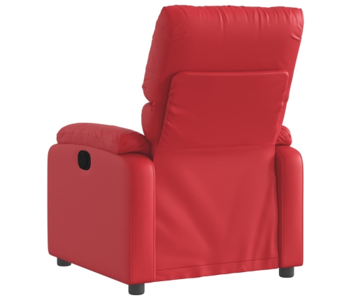 Sillón reclinable eléctrico de cuero sintético rojo