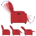 Sillón reclinable eléctrico de cuero sintético rojo