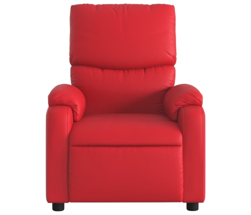 Sillón reclinable eléctrico de cuero sintético rojo