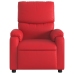 Sillón reclinable eléctrico de cuero sintético rojo