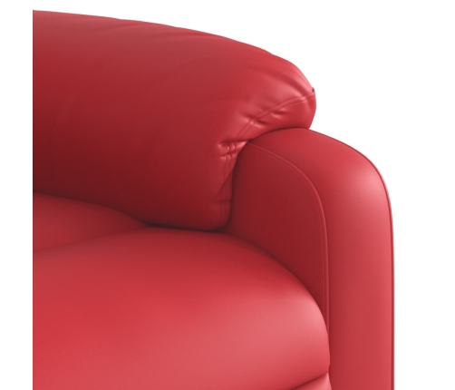 Sillón reclinable eléctrico de cuero sintético rojo