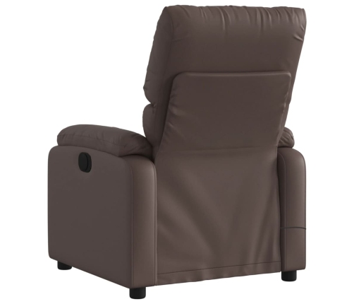 Sillón de masaje reclinable eléctrico cuero sintético marrón