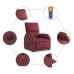 Sillón masaje reclinable eléctrico cuero sintético rojo tinto