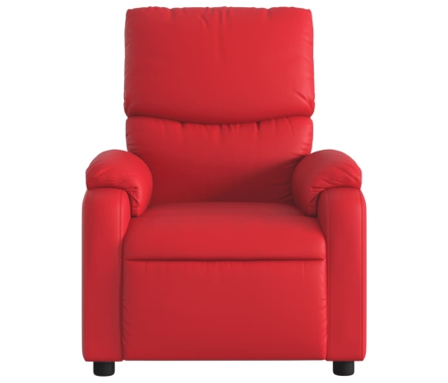 Sillón de masaje reclinable eléctrico de cuero artificial rojo