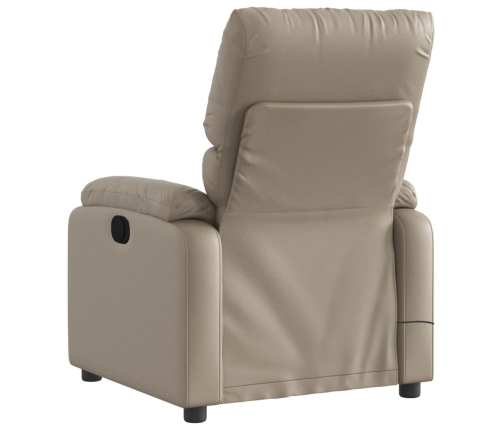 Sillón reclinable de masaje eléctrico cuero sintético capuchino