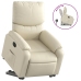 Sillón reclinable elevable cuero artificial color crema