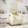 Sillón reclinable elevable cuero artificial color crema