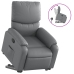 Sillón reclinable elevable cuero artificial gris