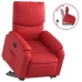 Sillón reclinable elevable cuero artificial rojo